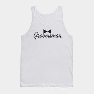 Groomsman text and Bow tie Tank Top